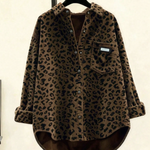 Women’s Leopard Print Corduroy Shirt