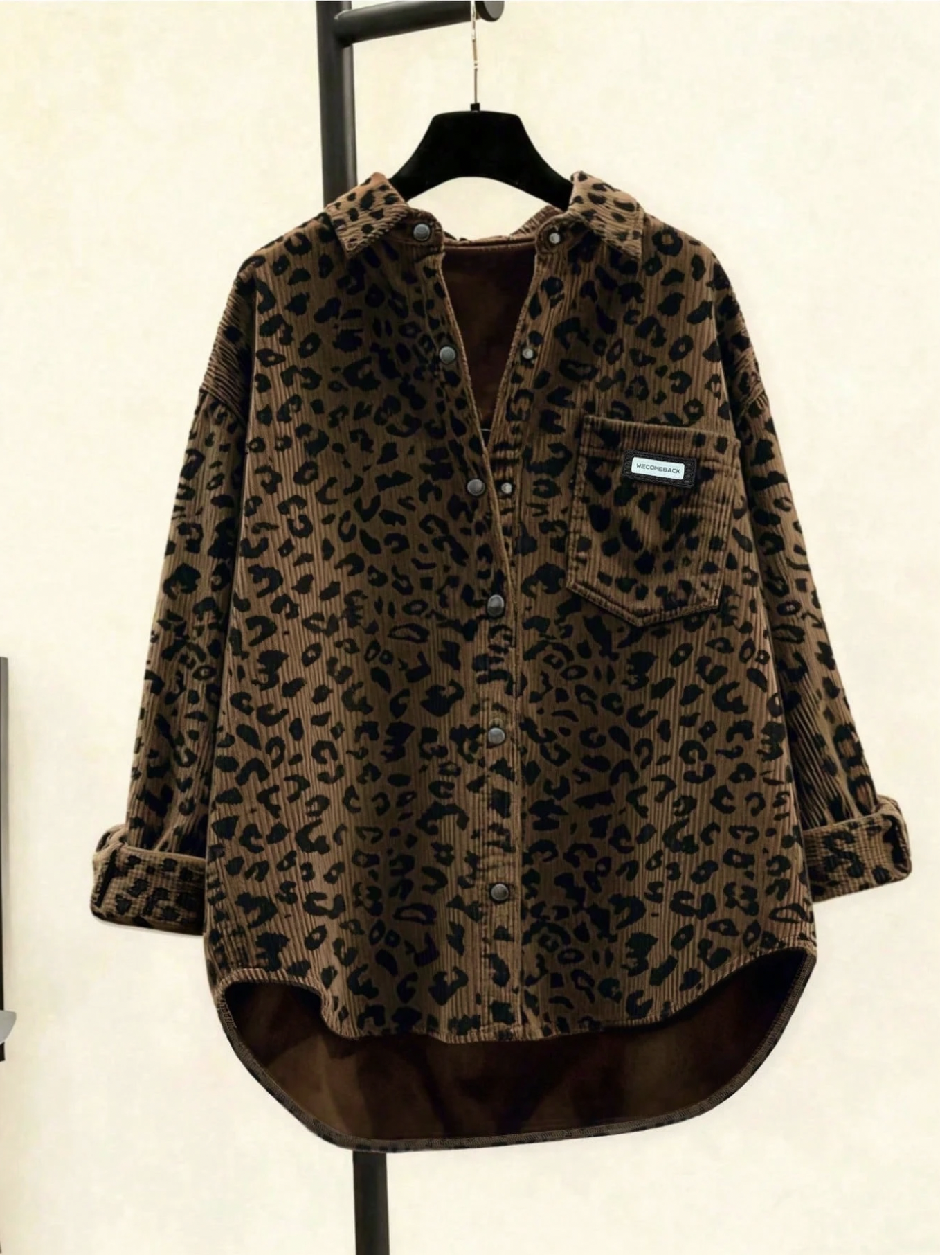 Women’s Leopard Print Corduroy Shirt